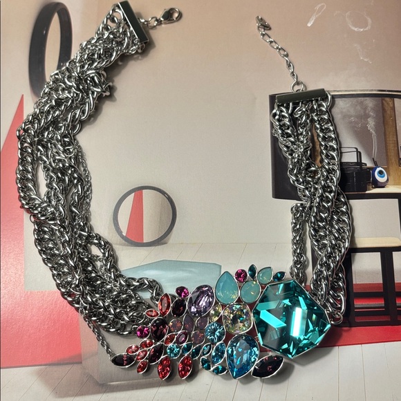 Authentic Swarovski beautiful Multi Color Tropical Collar Necklace NIB. - Picture 14 of 15